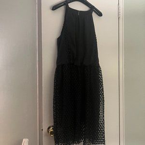 Black dress w/ dotted pattern overlay
